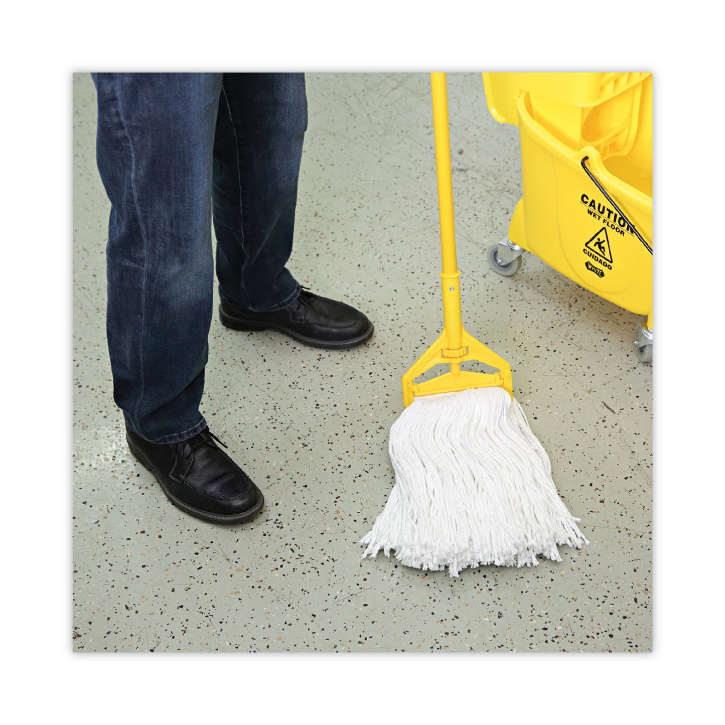 Boardwalk Premium Cut-End Wet Mop Heads, Rayon, 16oz, White, 12/Carton (216RCT)