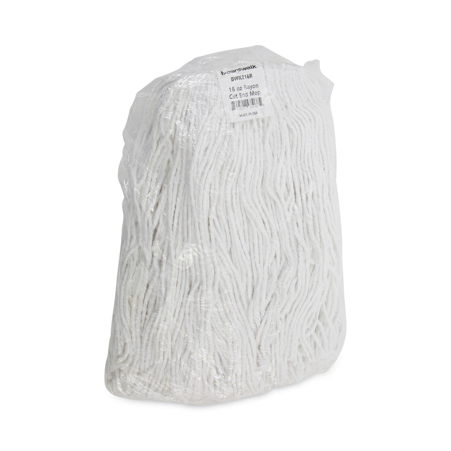 Boardwalk Premium Cut-End Wet Mop Heads, Rayon, 16oz, White, 12/Carton (216RCT)