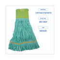 Boardwalk EcoMop Looped-End Mop Head, Recycled Fibers, Medium Size, Green, 12/Carton (1200MCT)