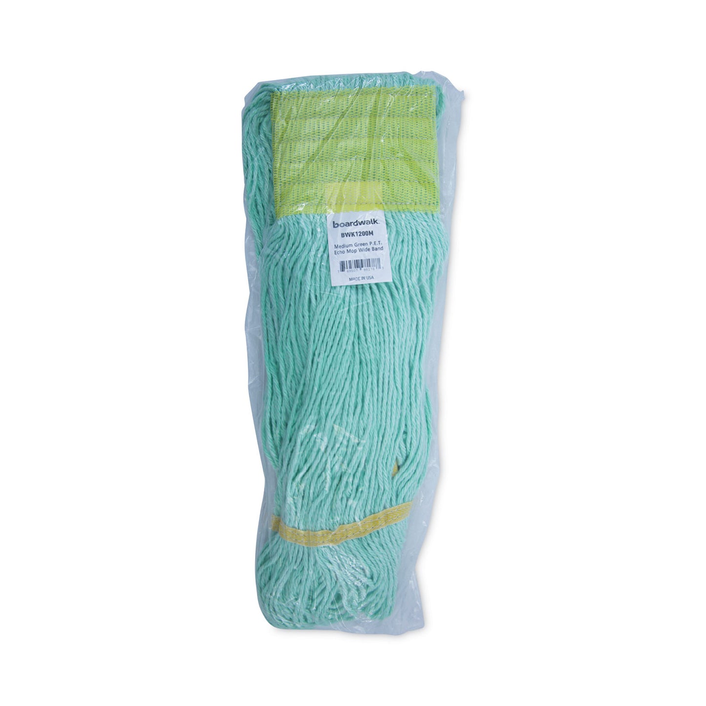 Boardwalk EcoMop Looped-End Mop Head, Recycled Fibers, Medium Size, Green, 12/Carton (1200MCT)