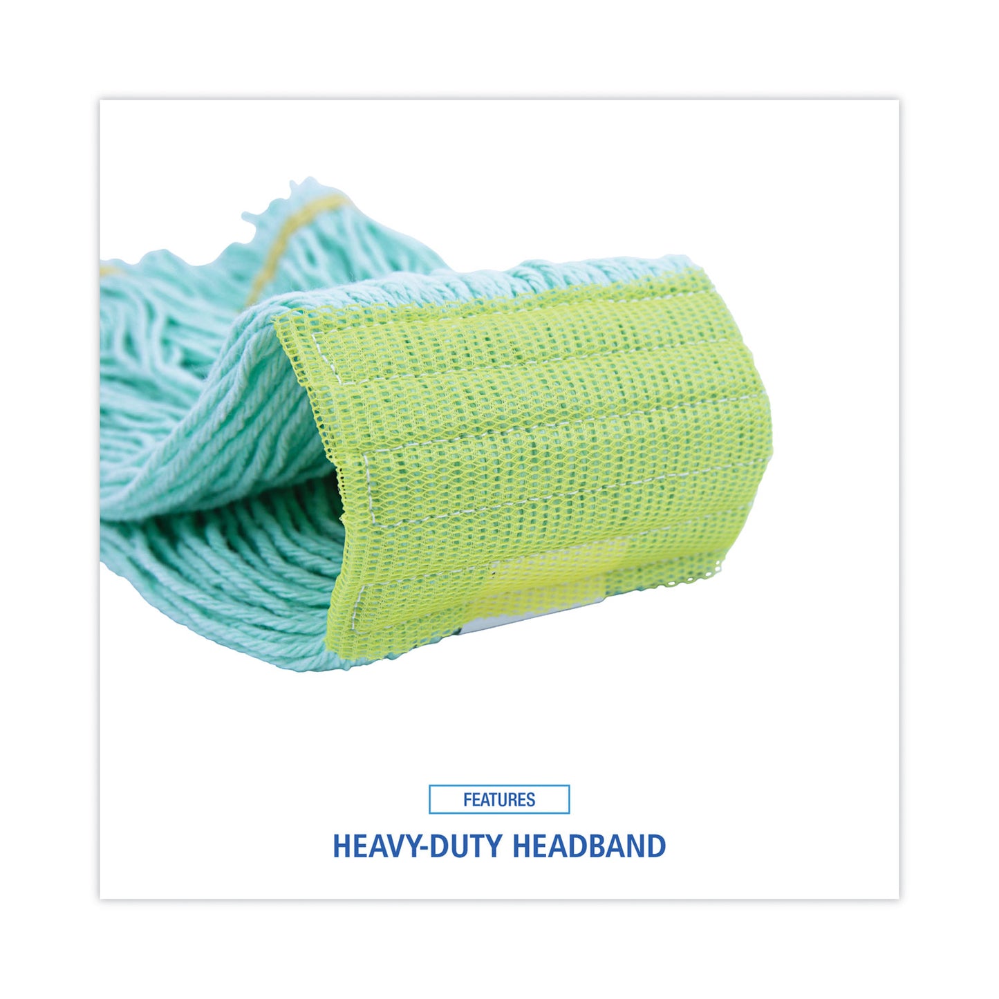 Boardwalk EcoMop Looped-End Mop Head, Recycled Fibers, Medium Size, Green (1200MEA)