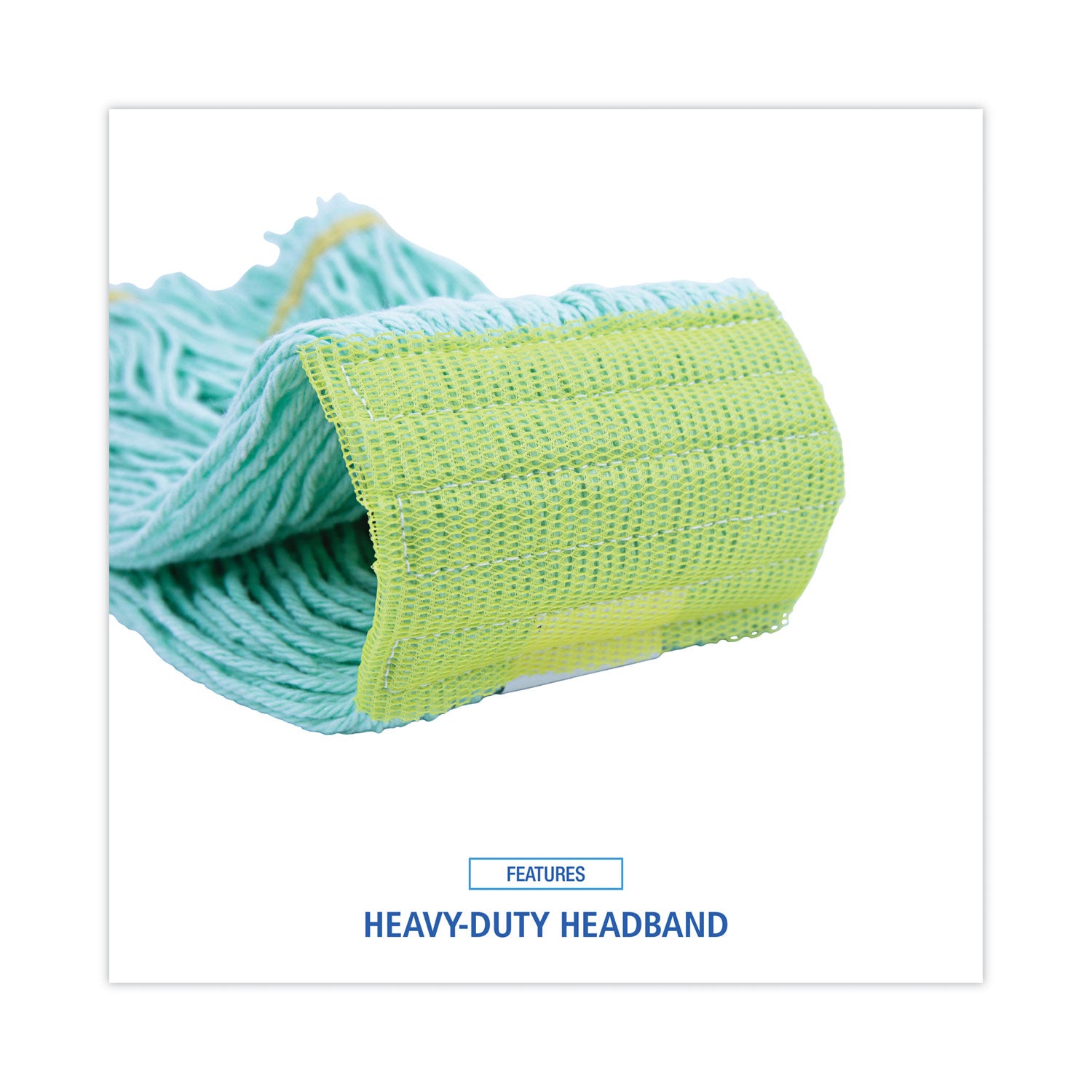 Boardwalk EcoMop Looped-End Mop Head, Recycled Fibers, Medium Size, Green (1200MEA)