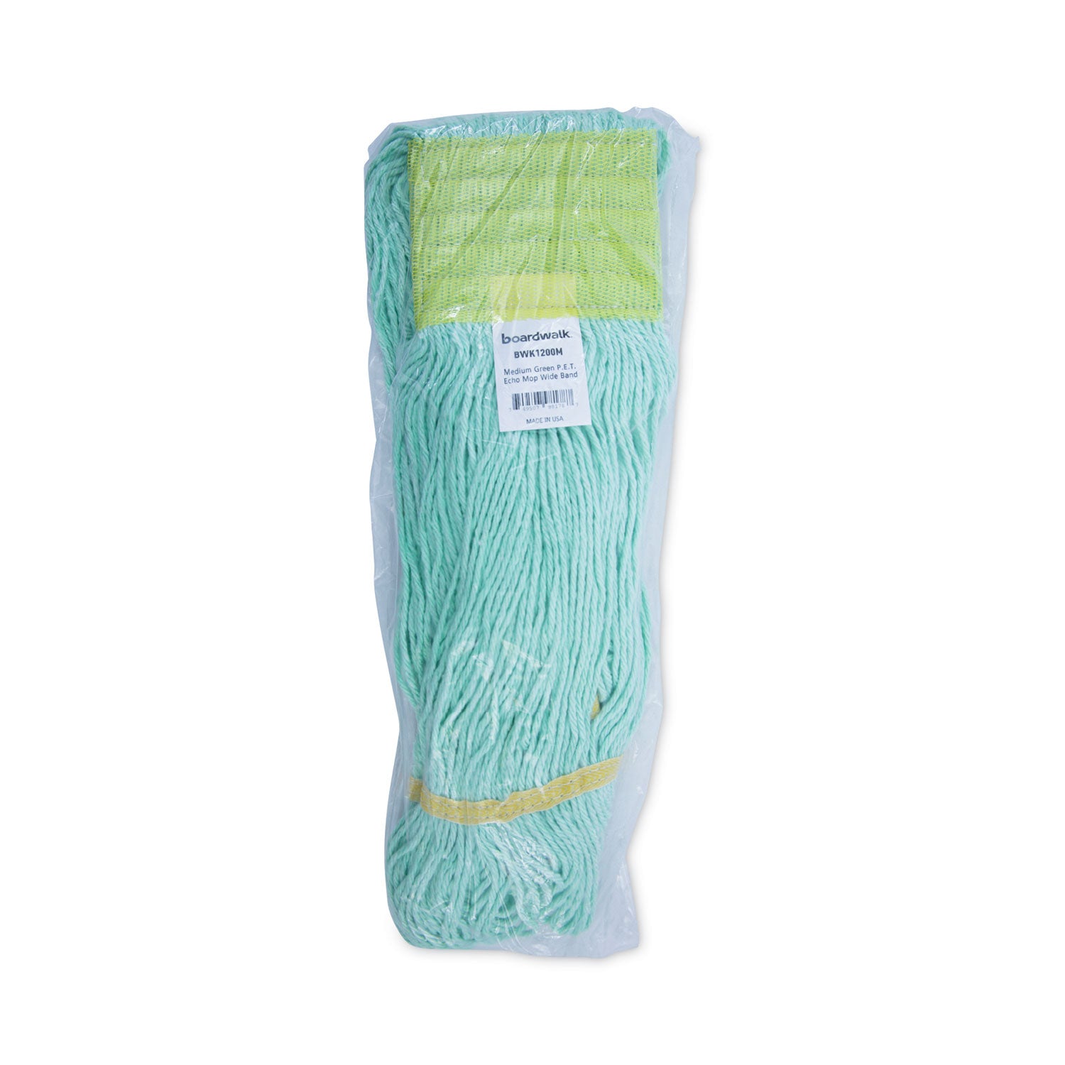 Boardwalk EcoMop Looped-End Mop Head, Recycled Fibers, Medium Size, Green (1200MEA)