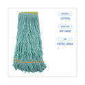 Boardwalk EcoMop Looped-End Mop Head, Recycled Fibers, Extra Large Size, Green (1200XL)