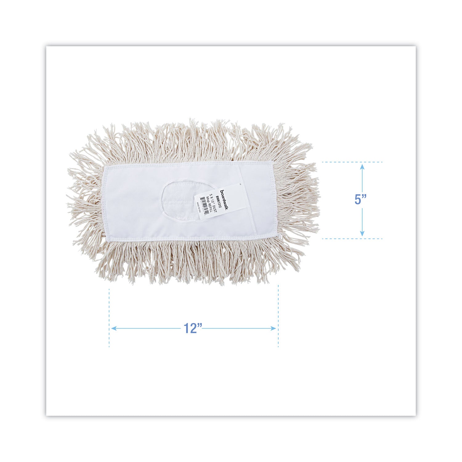 Boardwalk Mop Head, Dust, Cotton, 12 x 5, White (1312)