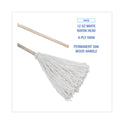 Boardwalk Handle/Deck Mops, #12 White Rayon Head, 48" Natural Wood Handle, 6/Pack (112R)