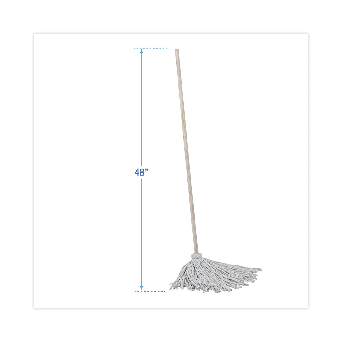 Boardwalk Handle/Deck Mops, #16 White Cotton Head, 48" Natural Wood Handle (116C)