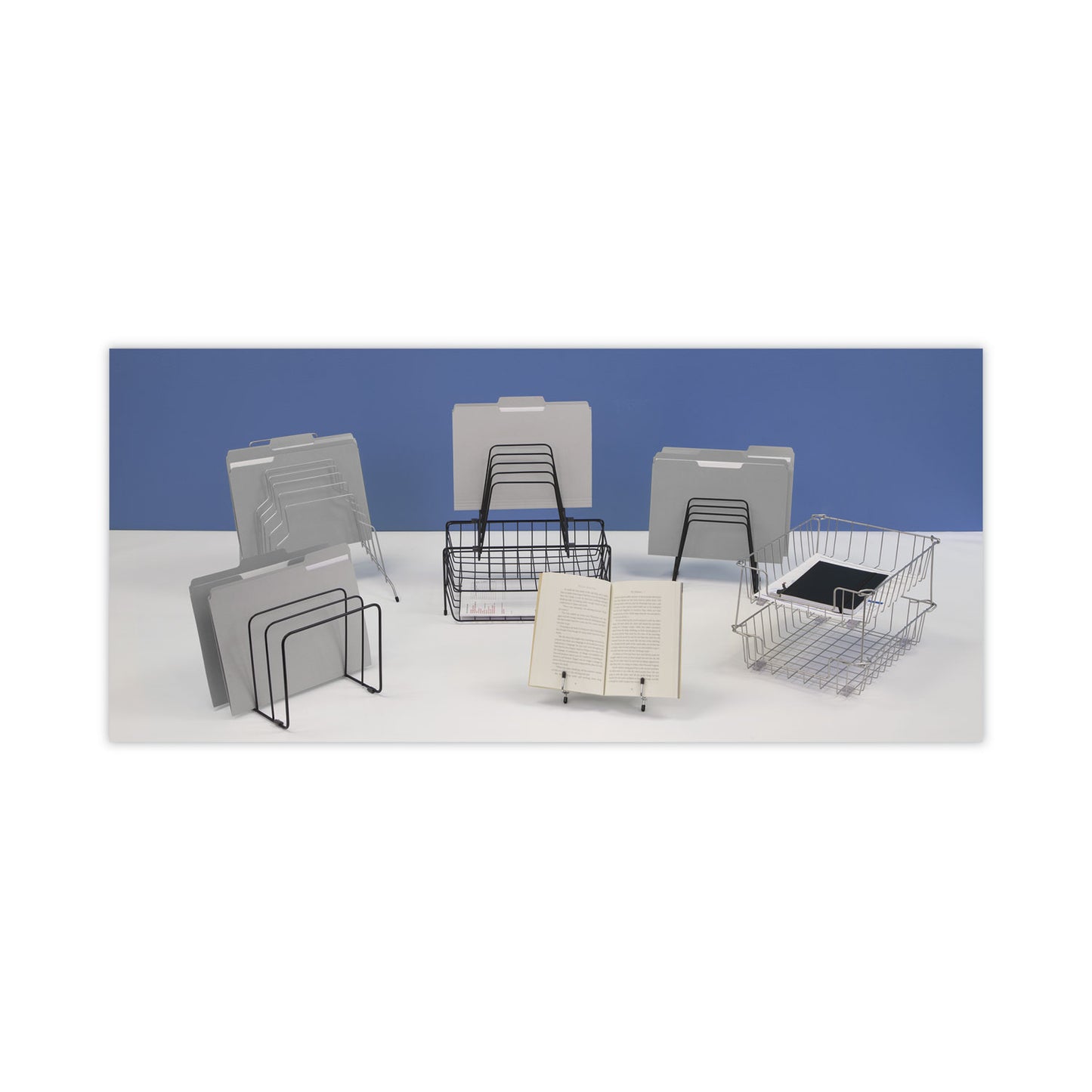 Fellowes Wire Desk Tray Organizer, 1 Section, Letter Size Files, 10" x 14.13" x 3", Silver (60012)