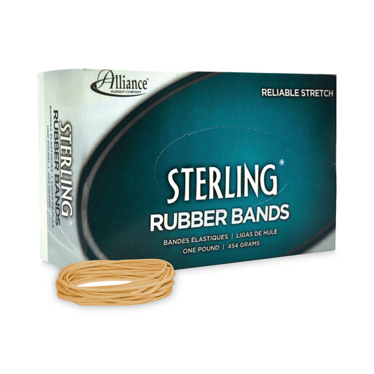 Alliance Sterling Rubber Bands, Size 19, 0.03" Gauge, Crepe, 1 lb Box, 1,700/Box (24195)