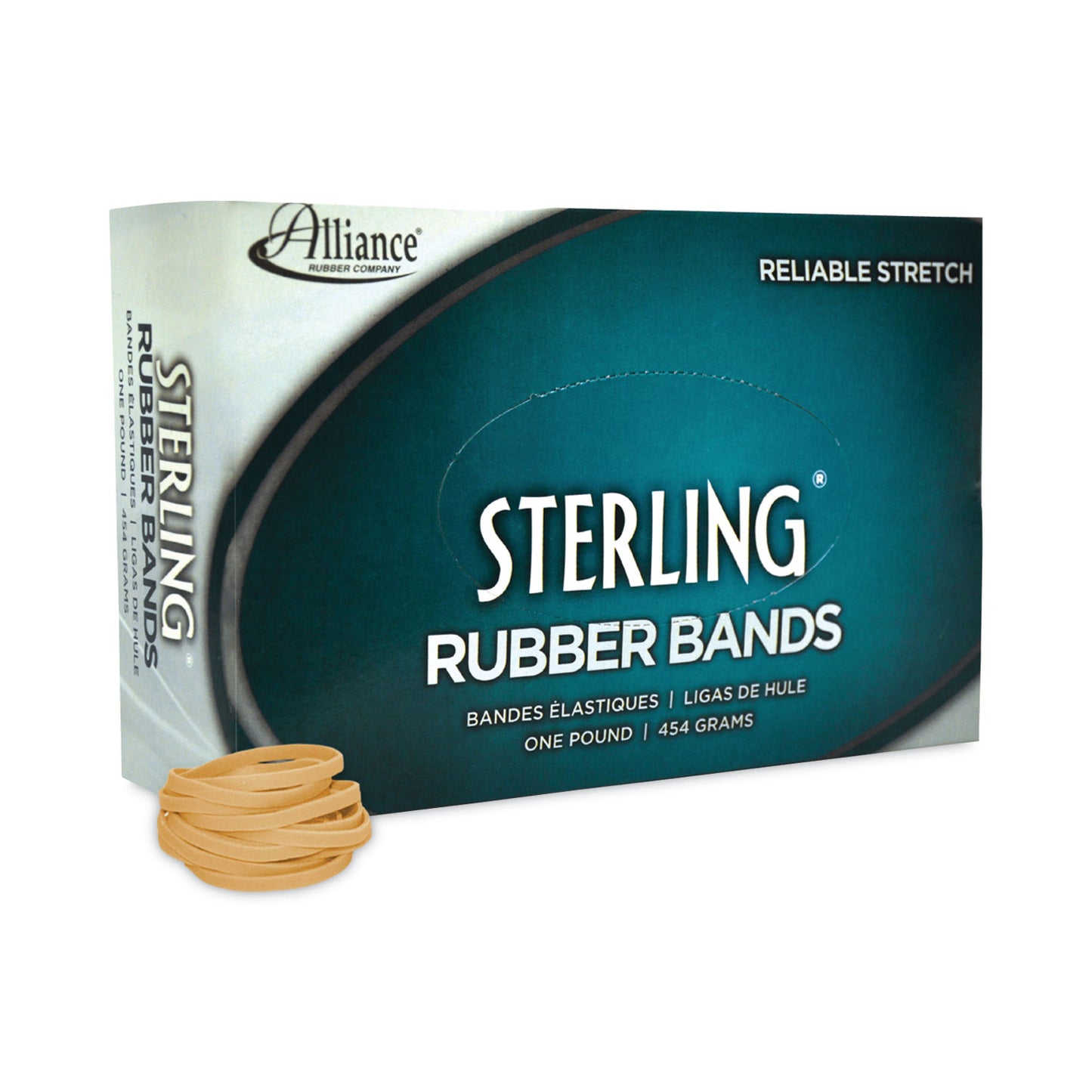 Alliance Sterling Rubber Bands, Size 30, 0.03" Gauge, Crepe, 1 lb Box, 1,500/Box (24305)