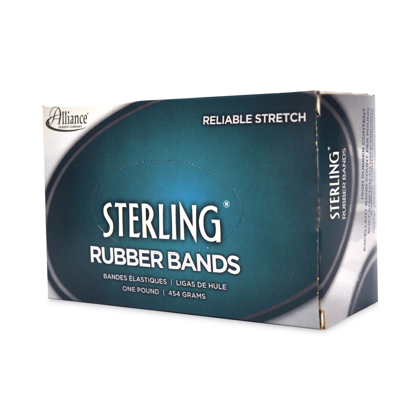 Alliance Sterling Rubber Bands, Size 19, 0.03" Gauge, Crepe, 1 lb Box, 1,700/Box (24195)