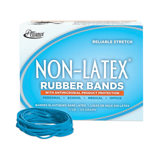 Alliance Antimicrobial Non-Latex Rubber Bands, Size 33, 0.04" Gauge, Cyan Blue, 4 oz Box, 180/Box (42339)