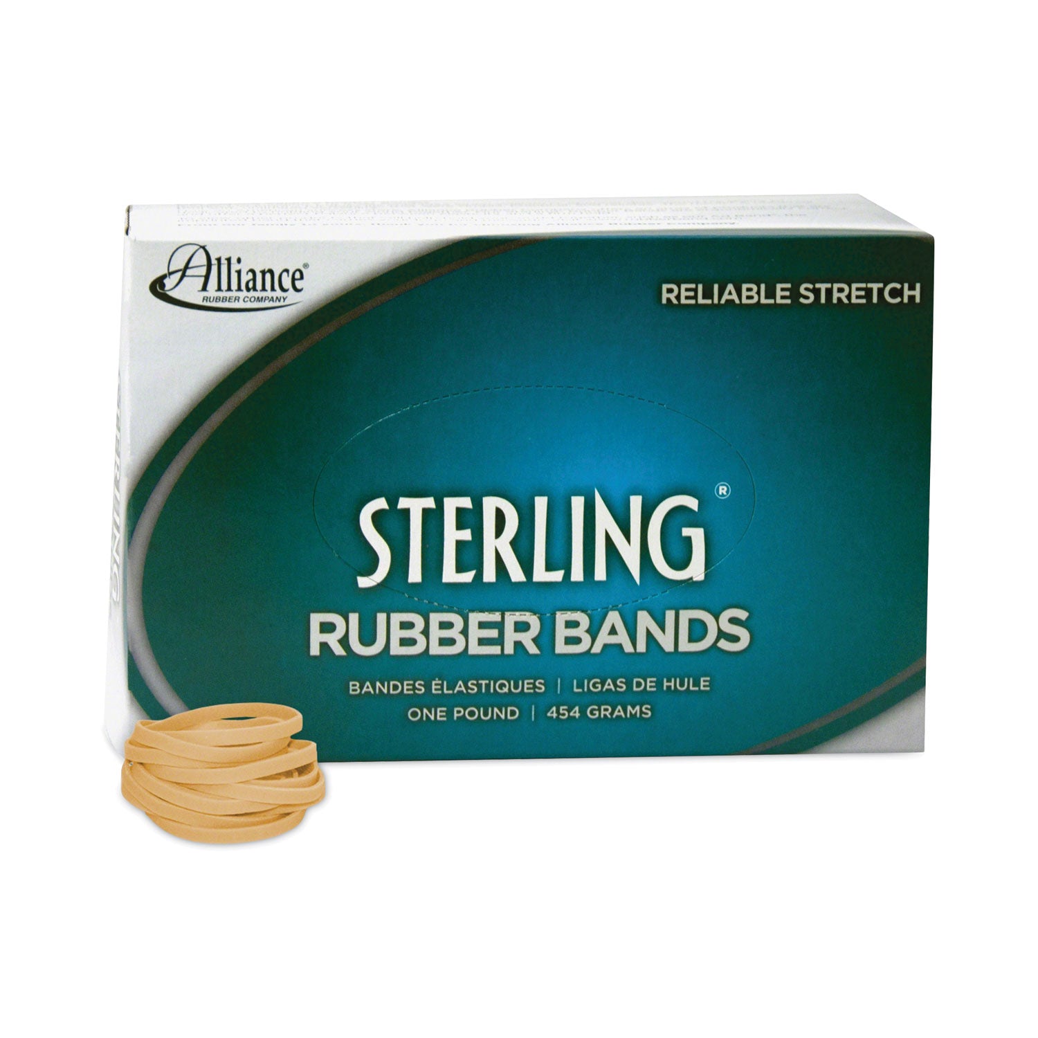 Alliance Sterling Rubber Bands, Size 30, 0.03" Gauge, Crepe, 1 lb Box, 1,500/Box (24305)