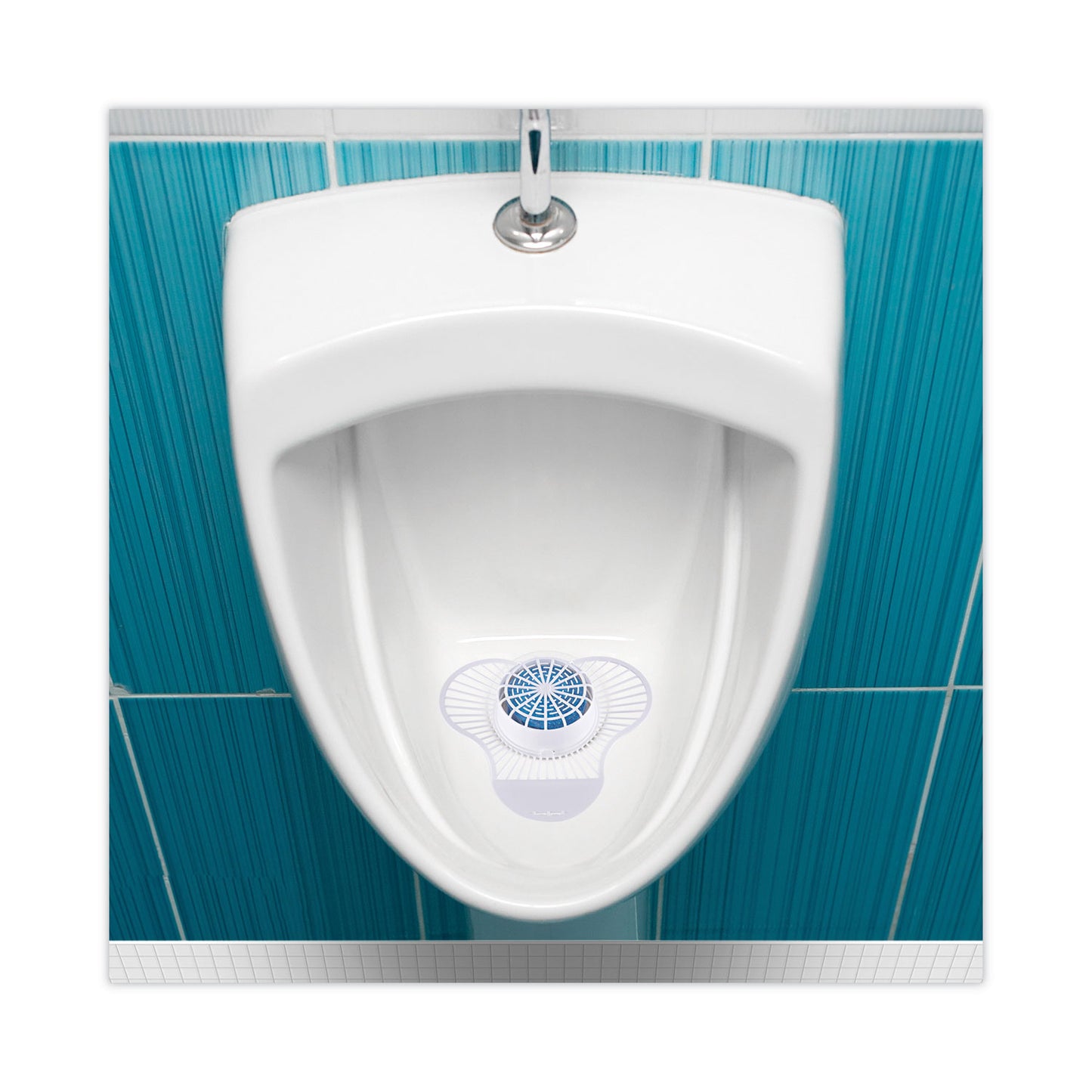 Boardwalk Urinal Screen with Non-Para Cleaner Block, Green Apple Scent, 3.25 oz, Blue/White, 12/Box (NUS)