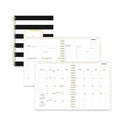 Blue Sky Day Designer Daily/Monthly Frosted Planner, Rugby Stripe Artwork, 10 x 8, Black/White Cover, 12-Month (July-June): 2024-2025 (137885)