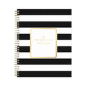 Blue Sky Day Designer Daily/Monthly Frosted Planner, Rugby Stripe Artwork, 10 x 8, Black/White Cover, 12-Month (July-June): 2024-2025 (137885)