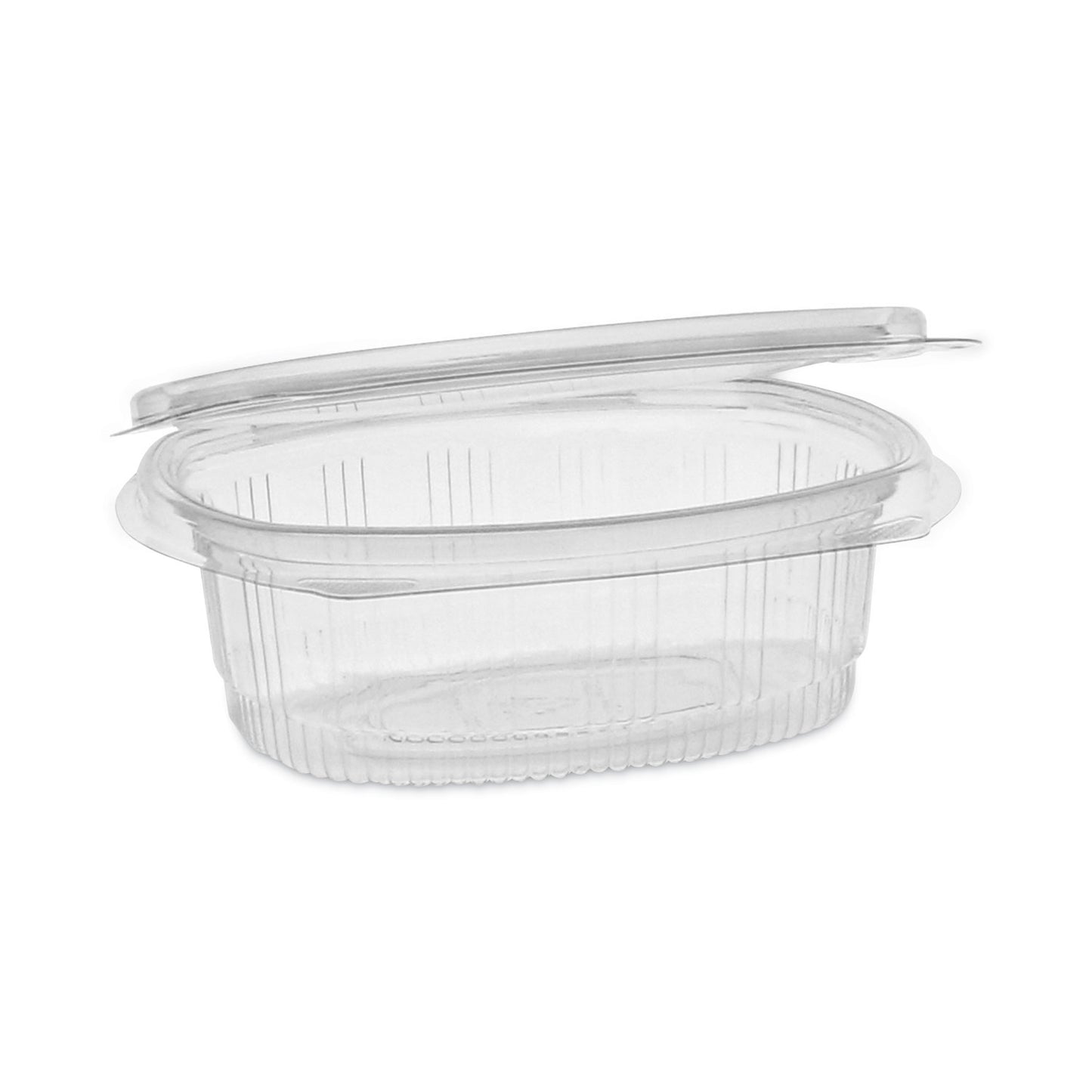 Pactiv EarthChoice Recycled PET Hinged Container, 12 oz, 4.92 x 5.87 x 1.89, Clear, Plastic, 200/Carton (0CA910120000)