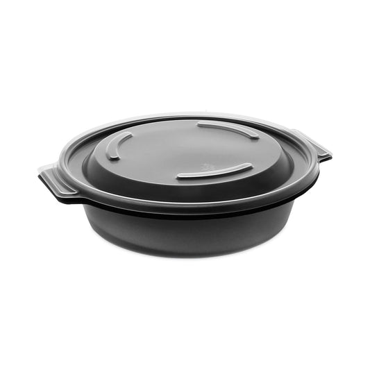 Pactiv EarthChoice MealMaster Container with Lid, 16 oz, 7 x 7 x 1.8, Black/Clear, Plastic, 252/Carton (0CN8071600BL)