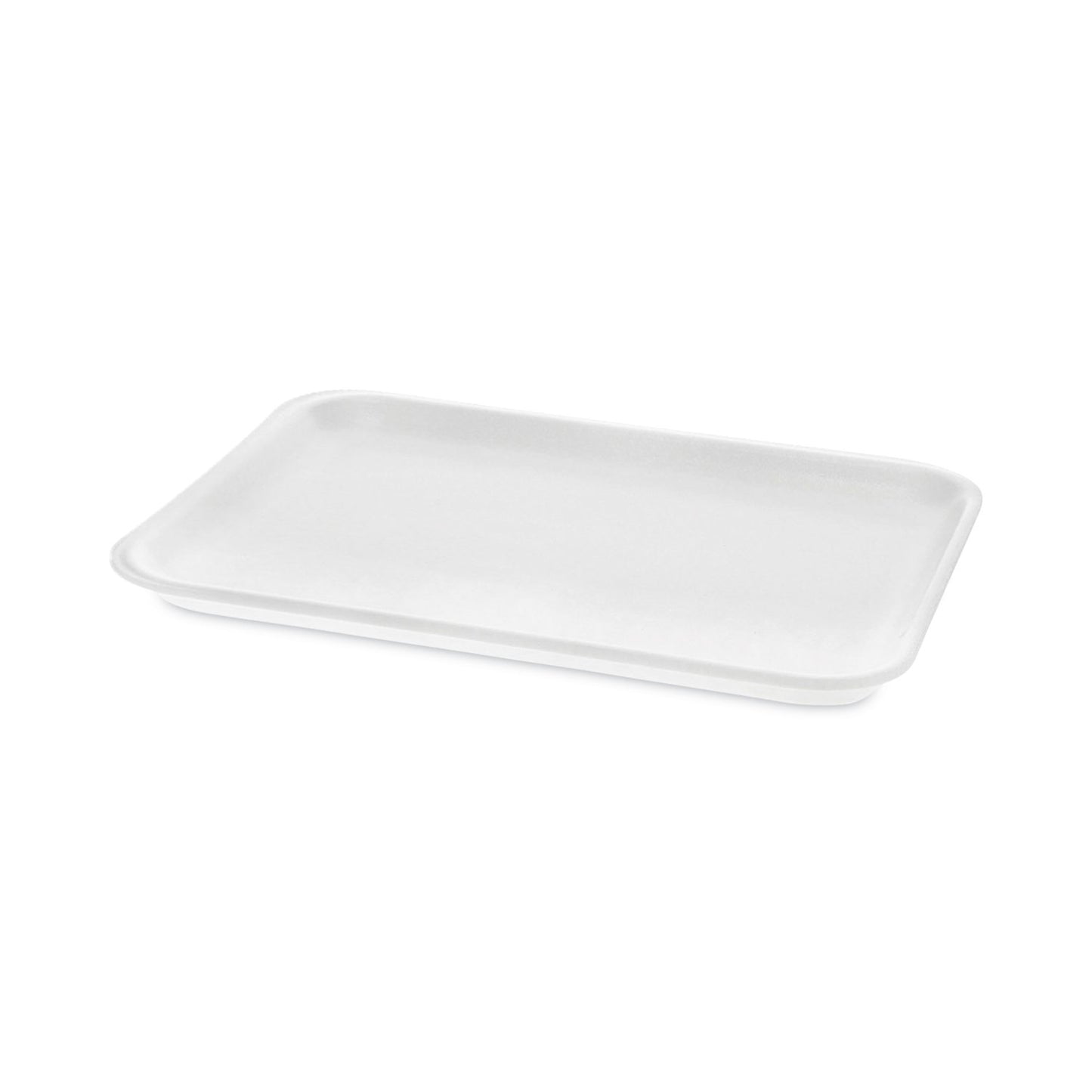 Pactiv Meat Tray, #4 Shallow, 9.13 x 7.13 x 0.65, White, Foam, 500/Carton (0TF104S00000)