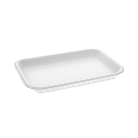 Pactiv Supermarket Tray, #2, 8.2 x 5.7 x 0.91, White, Foam ,500/Carton (0TF100200000)