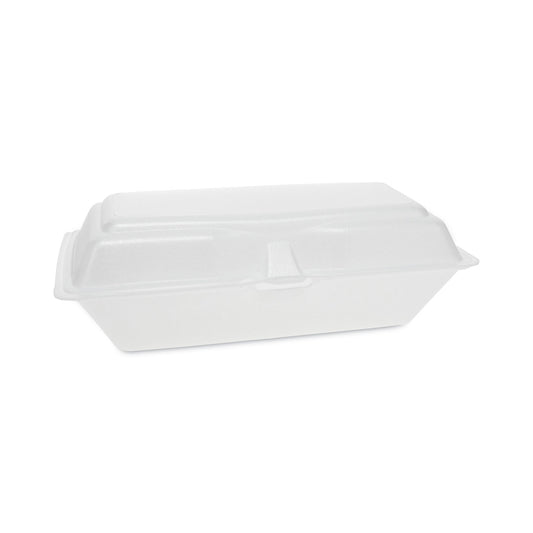 Pactiv Foam Hinged Lid Containers, Single Tab Lock Hoagie, 9.75 x 5 x 3.25, White, 560/Carton (0TH10099Y000)