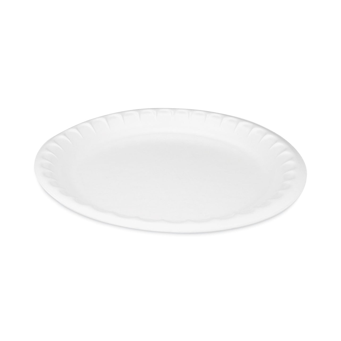 Pactiv Placesetter Deluxe Laminated Foam Dinnerware, Plate, 10.25" dia, White, 540/Carton (0TK10010000Y)