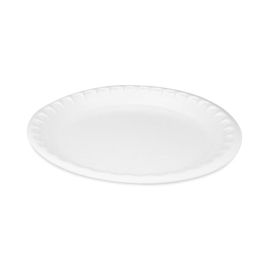 Pactiv Placesetter Deluxe Laminated Foam Dinnerware, Plate, 10.25" dia, White, 540/Carton (0TK10010000Y)