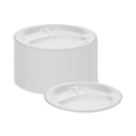 Pactiv Placesetter Deluxe Laminated Foam Dinnerware, 3-Compartment Plate, 8.88" dia, White, 500/Carton (0TK100110000)