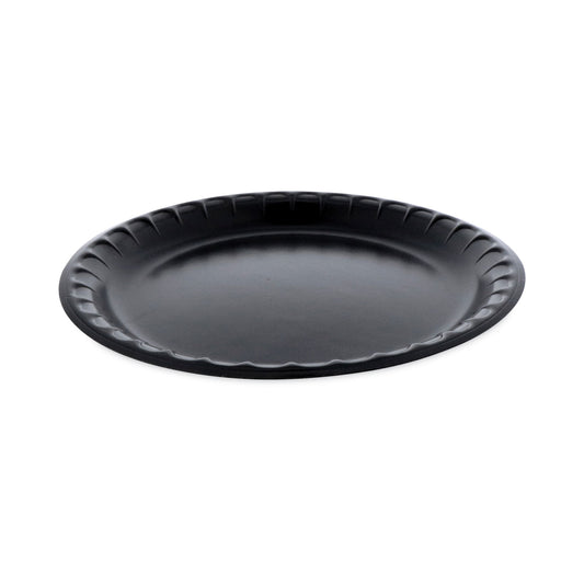 Pactiv Placesetter Deluxe Laminated Foam Dinnerware, Plate, 10.25" dia, Black, 540/Carton (0TKB0010000Y)