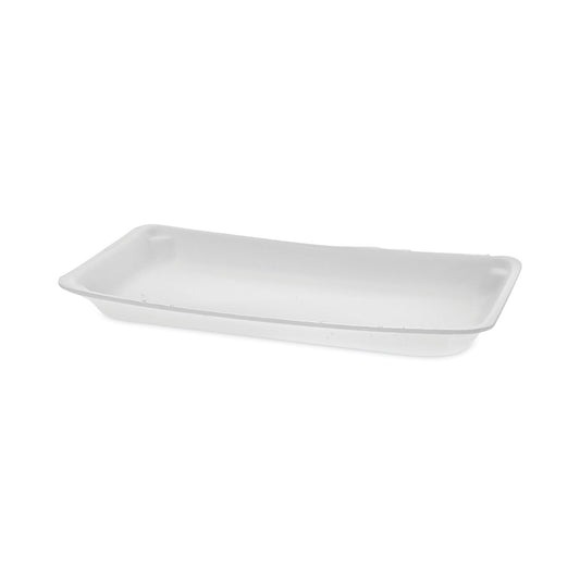 Pactiv Supermarket Tray, #10P, 10.75 x 5.5 x 1.2, White, Foam, 400/Carton (51P110P)