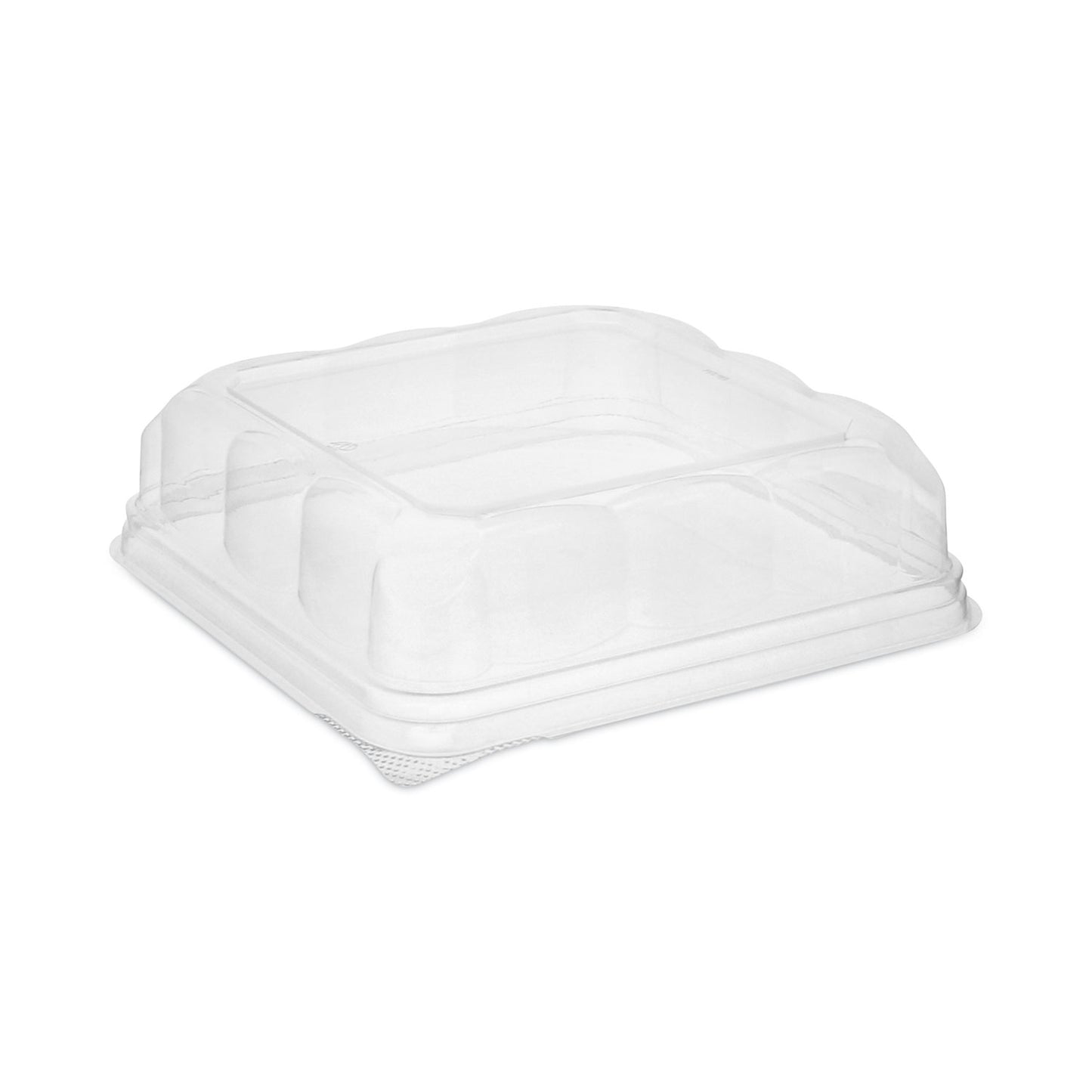 Pactiv Recycled Container Lid, Dome Lid for 6 x 6 Brownie Container, 7.5 x 7.5 x 2.02, Clear, Plastic, 195/Carton (75S20SDOME)