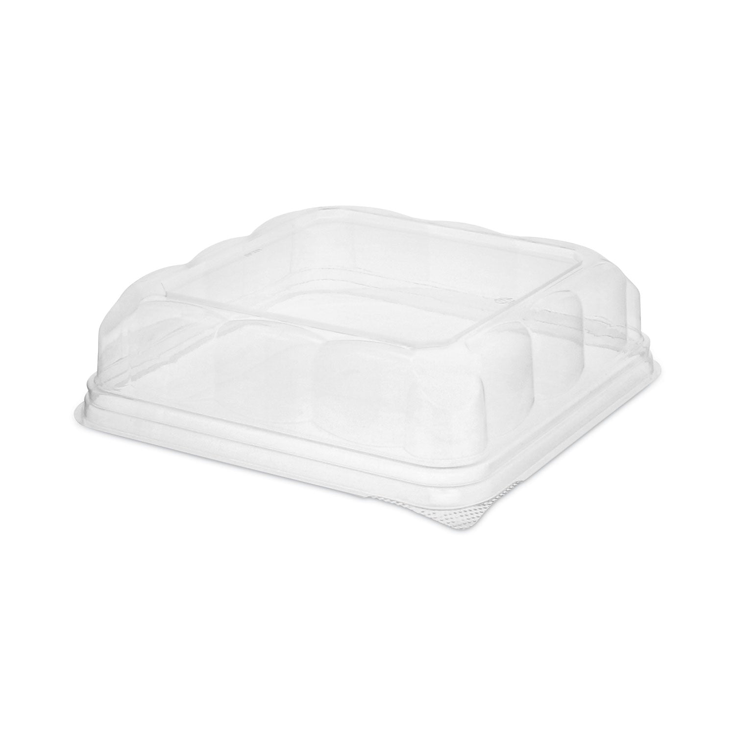 Pactiv Recycled Container Lid, Dome Lid for 6 x 6 Brownie Container, 7.5 x 7.5 x 2.02, Clear, Plastic, 195/Carton (75S20SDOME)