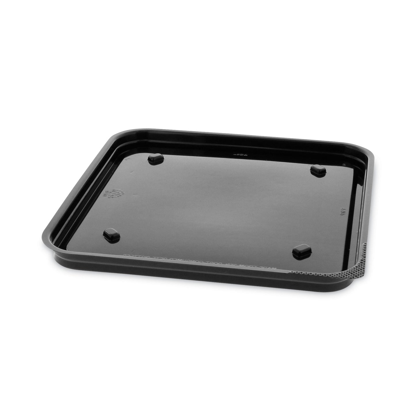 Pactiv Recycled Plastic Container, 6 x 6 Brownie Container, 7.5 x 7.5 x 0.56, Black, Plastic, 195/Carton (75SBASE)