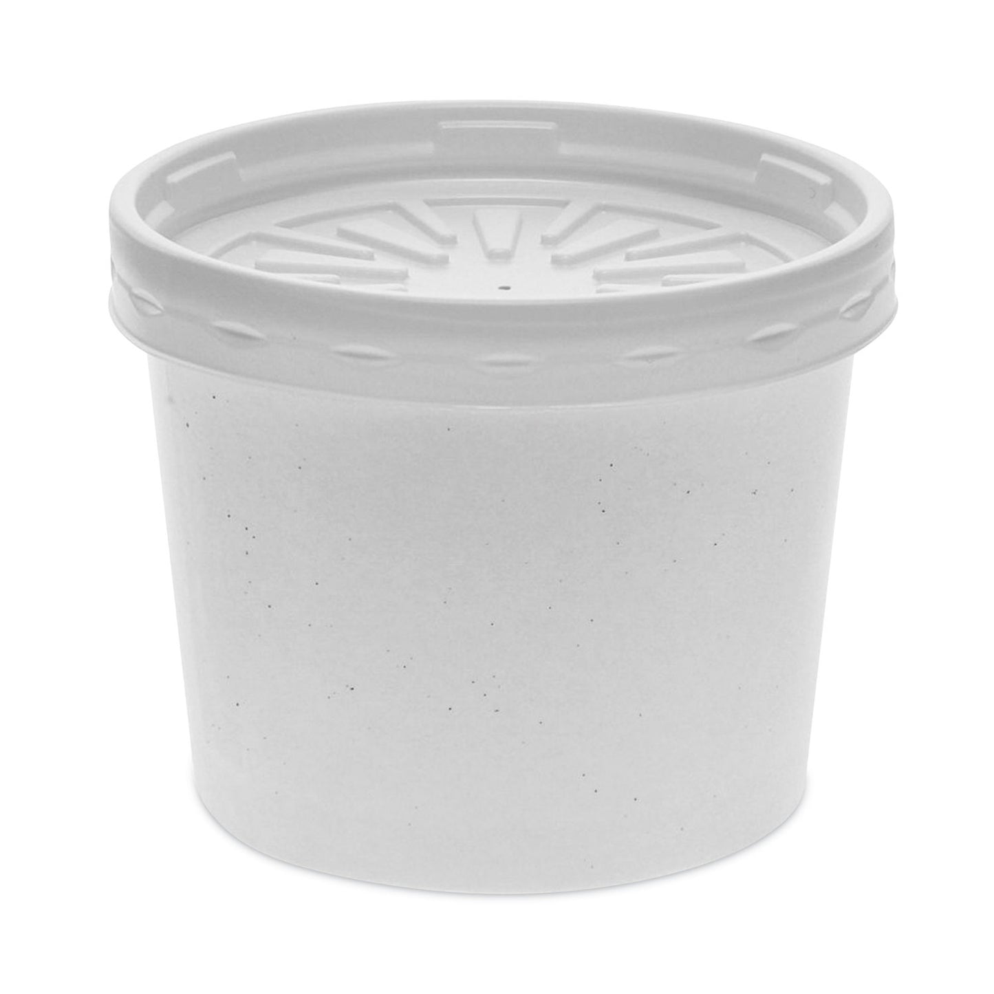 Pactiv Paper Round Food Container and Lid Combo, 12 oz, 3.75" Diameter x 3h", White, 250/Carton (D12RBLD)