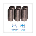 Boardwalk High-Density Can Liners, 45 gal, 19 mic, 40" x 46", Black, Perforated Roll, 25 Bags/Roll, 6 Rolls/Carton (404622BLK)