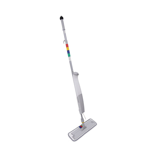 Boardwalk Bucketless Microfiber Mop System, 5 x 18 Blue Microfiber Head, 59" Gray Aluminum/Polypropylene Handle (BWMS16MFM)