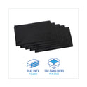 Boardwalk Linear Low Density Industrial Can Liners, 45 gal, 0.7 mil, 40" x 46", Black, Flat Pack, 100/Carton (L4046H)