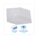 Boardwalk Linear Low Density Industrial Can Liners, 10 gal, 0.5 mil, 24" x 23", White, Flat Pack, 500/Carton (W2423X)