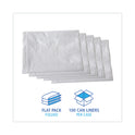 Boardwalk Linear Low Density Industrial Can Liners, 60 gal, 0.9 mil, 38" x 58", White, Flat Pack, 100/Carton (W3858X)