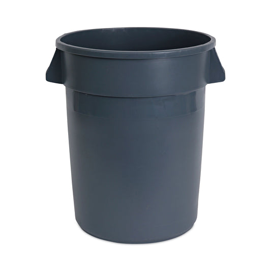 Boardwalk Round Waste Receptacle, 32 gal, Linear-Low-Density Polyethylene, Gray (32GLWRGRA)