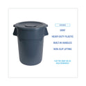 Boardwalk Round Waste Receptacle, 32 gal, Linear-Low-Density Polyethylene, Gray (32GLWRGRA)