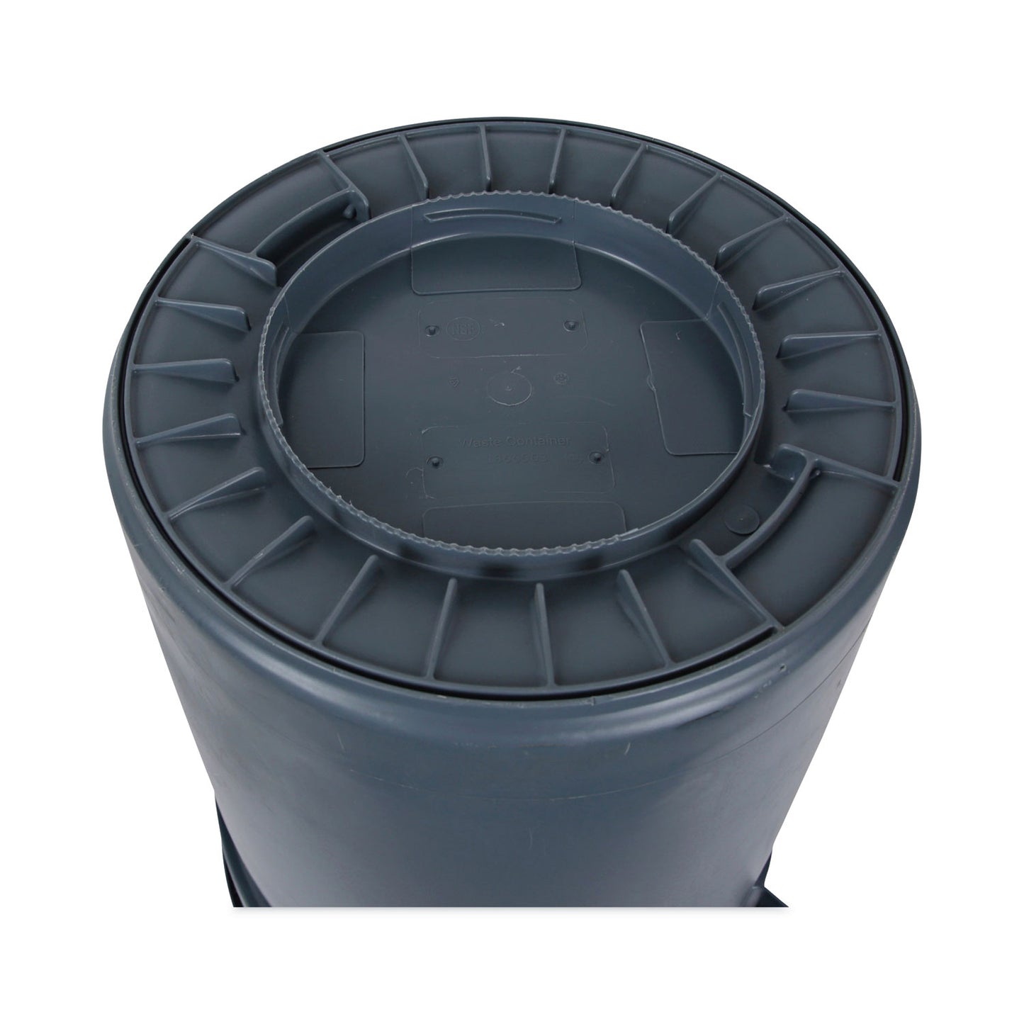 Boardwalk Round Waste Receptacle, 32 gal, Linear-Low-Density Polyethylene, Gray (32GLWRGRA)