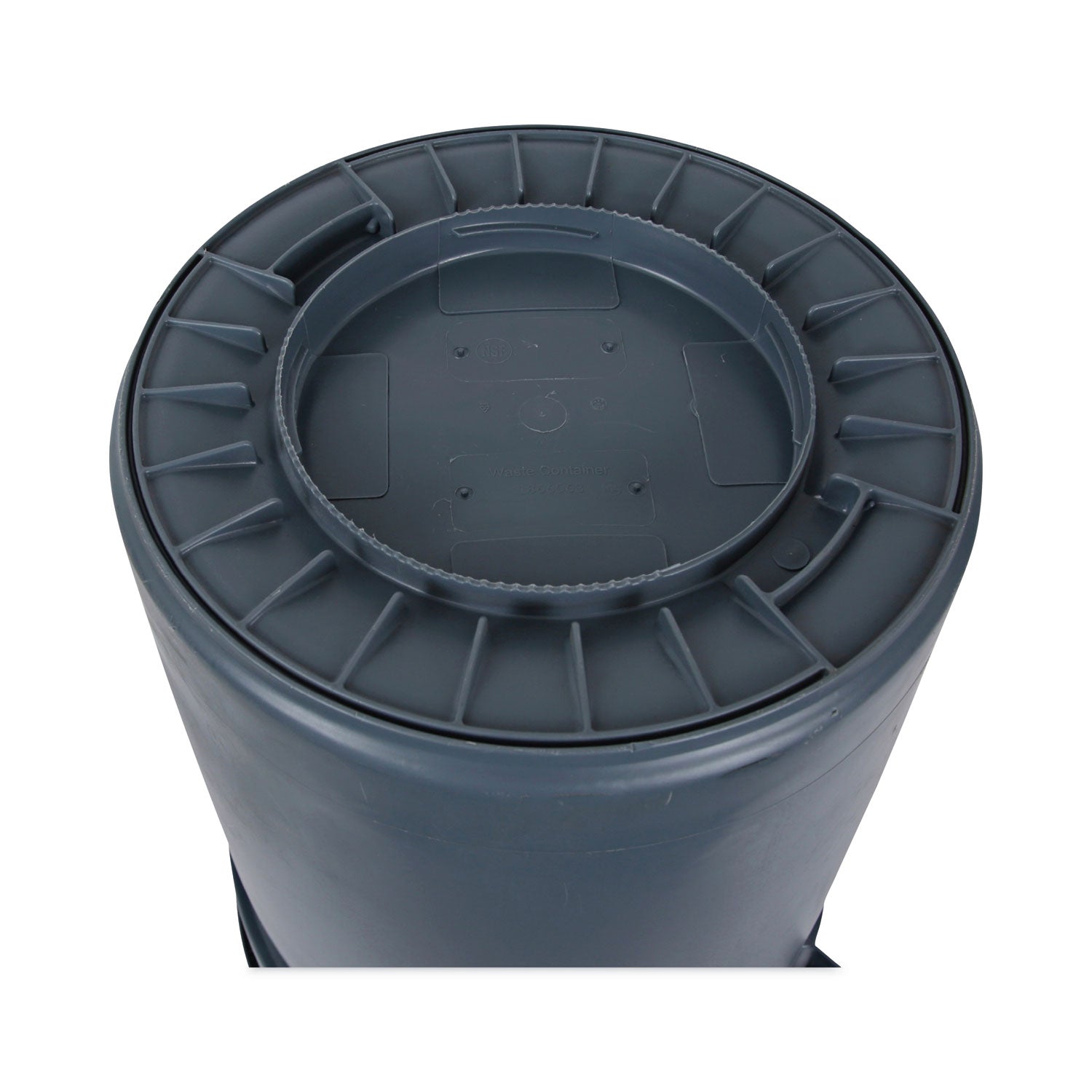 Boardwalk Round Waste Receptacle, 32 gal, Linear-Low-Density Polyethylene, Gray (32GLWRGRA)