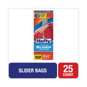 Hefty Slider Stand and Fill Freezer Storage Bags, 1 gal, 10.56" x 11", Clear, 25 Bags/Box, 9 Boxes/Carton (R88073CT)