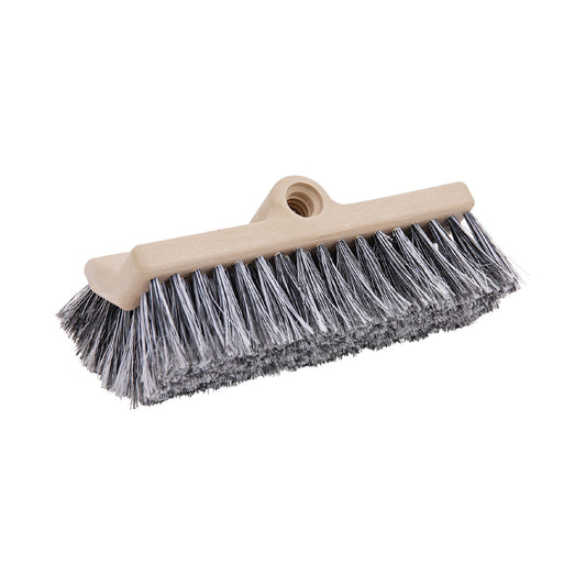 Boardwalk Dual-Surface Black Polypropylene Bristles, 10" Brush, Brown Plastic Handle (8420)