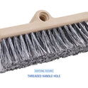 Boardwalk Dual-Surface Black Polypropylene Bristles, 10" Brush, Brown Plastic Handle (8420)