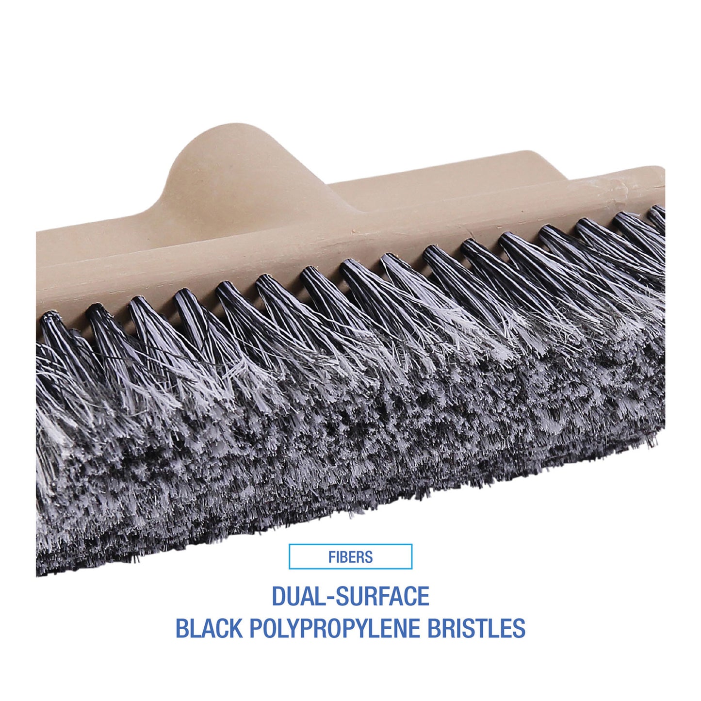 Boardwalk Dual-Surface Black Polypropylene Bristles, 10" Brush, Brown Plastic Handle (8420)