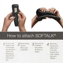 Softalk Standard Telephone Shoulder Rest, 2.63 x 7.5 x 2.25, Black (101M)