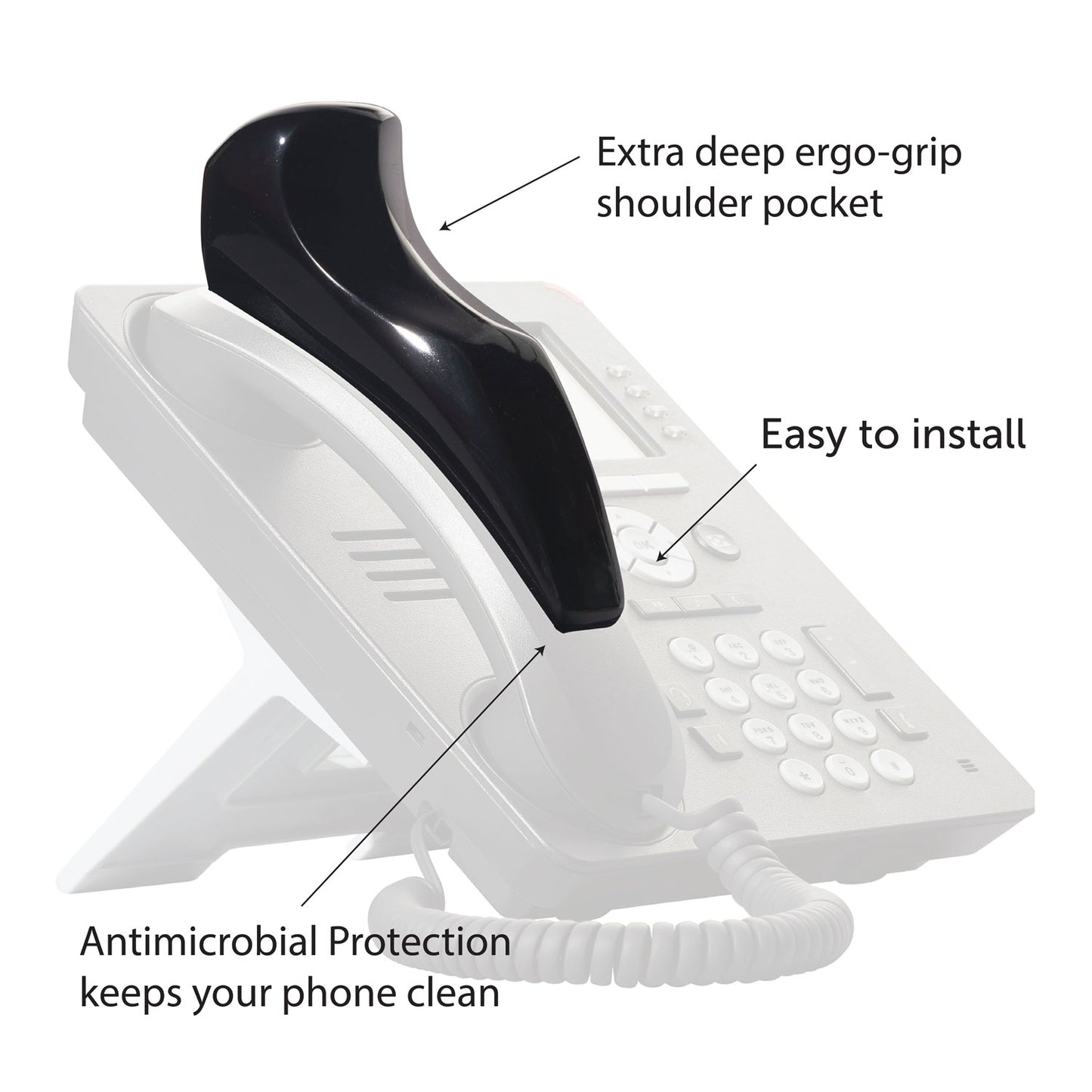 Softalk II Telephone Shoulder Rest, 2 x 6.75 x 2.5, Black (801M)