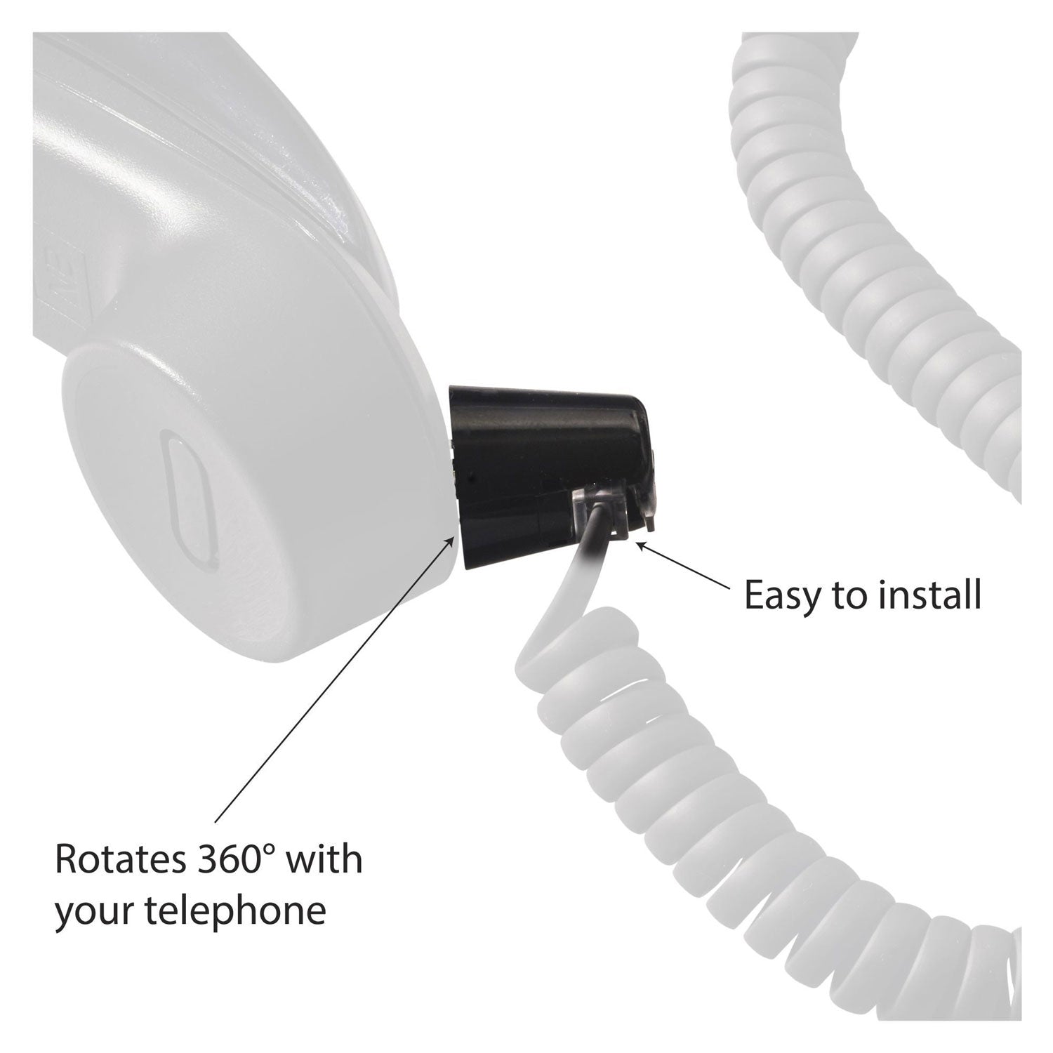 Softalk Twisstop Rotating Phone Cord Detangler, Black (1501)